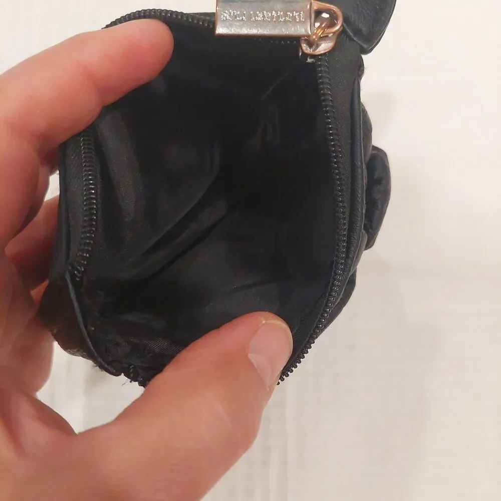 black quilted novelty cosmetic pouch from Shu Uemura